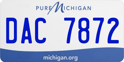 MI license plate DAC7872
