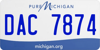 MI license plate DAC7874