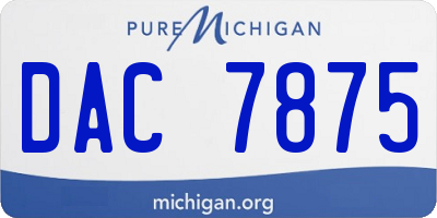 MI license plate DAC7875