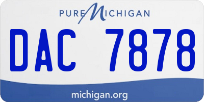 MI license plate DAC7878