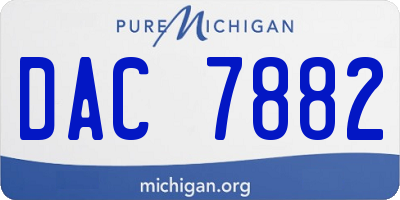 MI license plate DAC7882