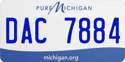 MI license plate DAC7884