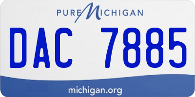MI license plate DAC7885