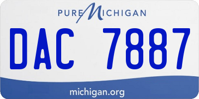 MI license plate DAC7887