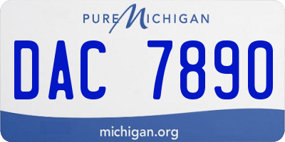 MI license plate DAC7890