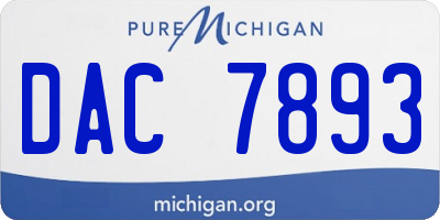MI license plate DAC7893