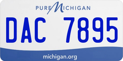 MI license plate DAC7895