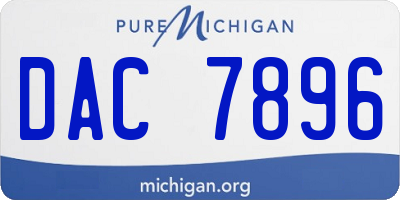MI license plate DAC7896