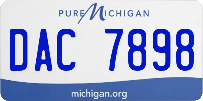 MI license plate DAC7898