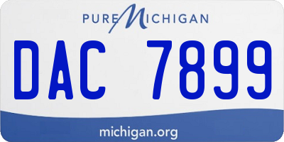 MI license plate DAC7899