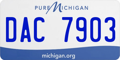 MI license plate DAC7903