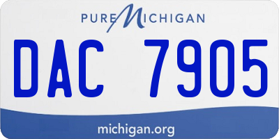 MI license plate DAC7905