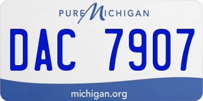 MI license plate DAC7907