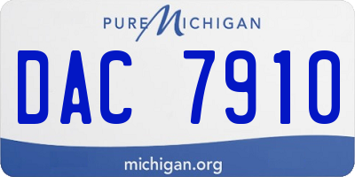 MI license plate DAC7910