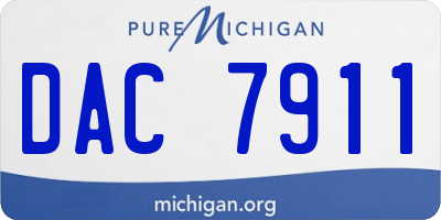 MI license plate DAC7911