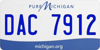 MI license plate DAC7912