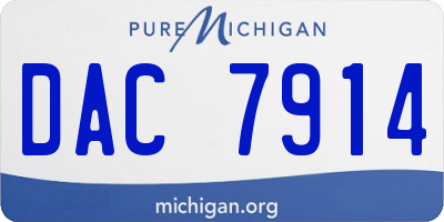 MI license plate DAC7914