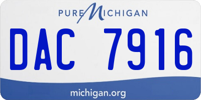 MI license plate DAC7916