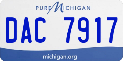MI license plate DAC7917