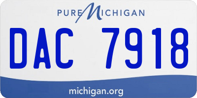 MI license plate DAC7918