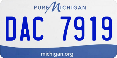 MI license plate DAC7919