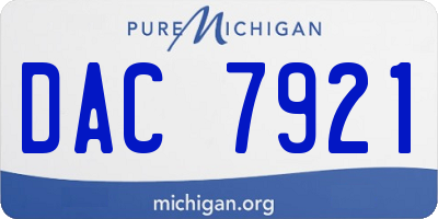 MI license plate DAC7921