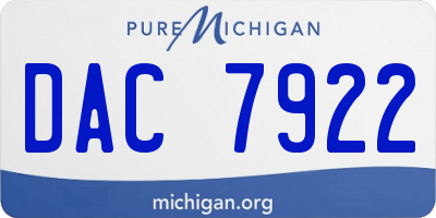 MI license plate DAC7922
