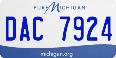 MI license plate DAC7924