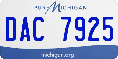 MI license plate DAC7925