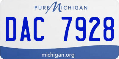 MI license plate DAC7928