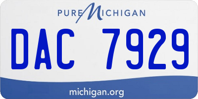 MI license plate DAC7929