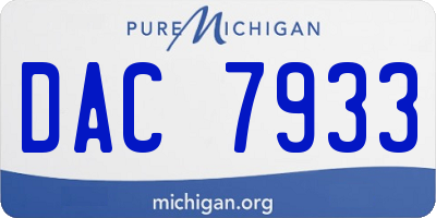 MI license plate DAC7933