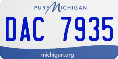 MI license plate DAC7935