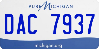 MI license plate DAC7937