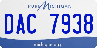 MI license plate DAC7938