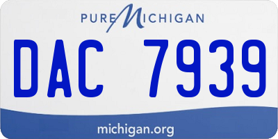 MI license plate DAC7939
