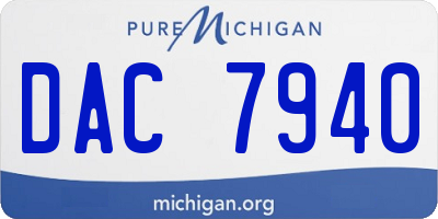 MI license plate DAC7940