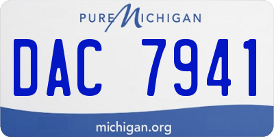 MI license plate DAC7941