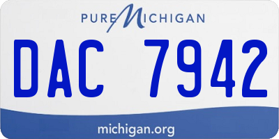 MI license plate DAC7942