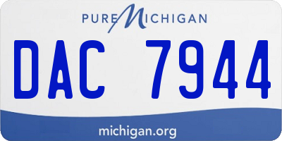 MI license plate DAC7944
