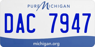 MI license plate DAC7947