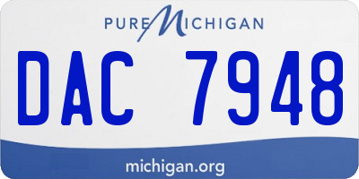 MI license plate DAC7948
