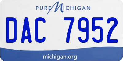 MI license plate DAC7952