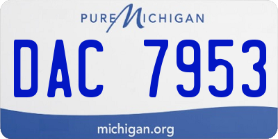 MI license plate DAC7953