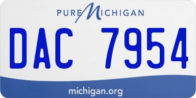 MI license plate DAC7954