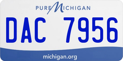 MI license plate DAC7956