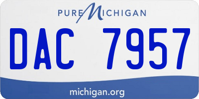 MI license plate DAC7957