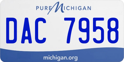 MI license plate DAC7958