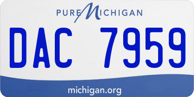 MI license plate DAC7959