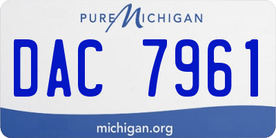 MI license plate DAC7961